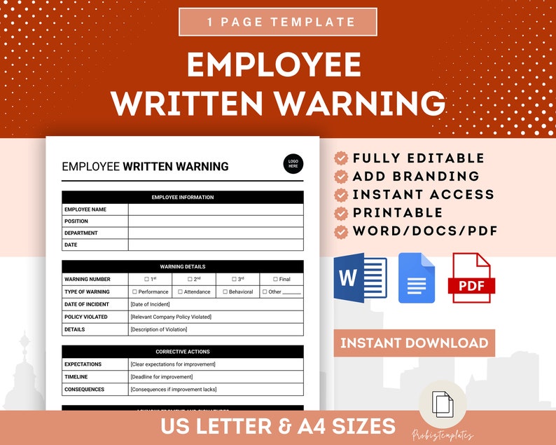 Employee Written Warning Template Employee Discipline Employee Write Employee Written Warning Template Employee Discipline Employee Write