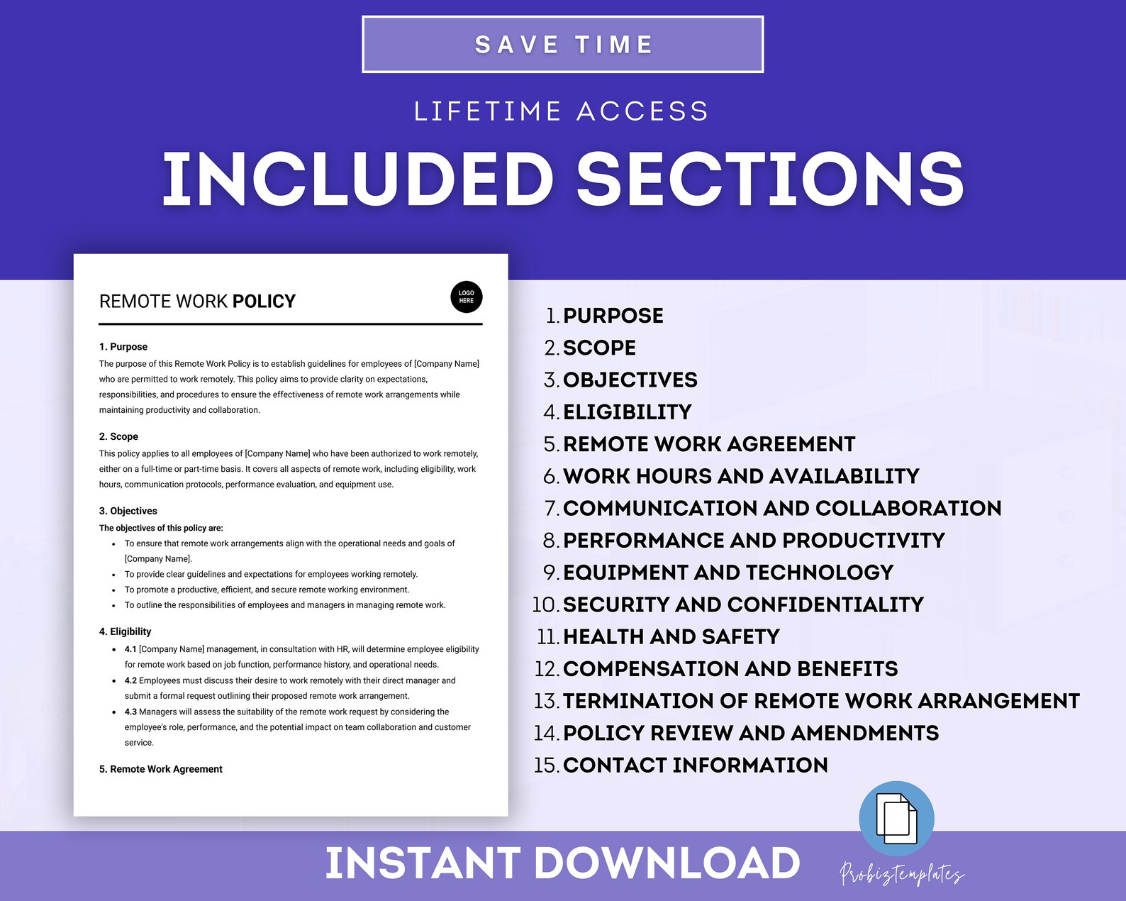 Remote Work Policy Template, Employee Remote Work Policy, Work From ...