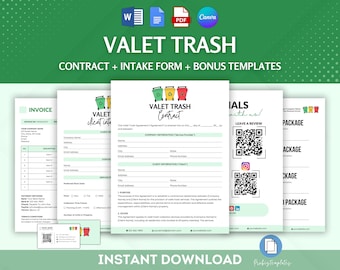 Valet Trash Service Contract Template Editable Trash Removal Waste
