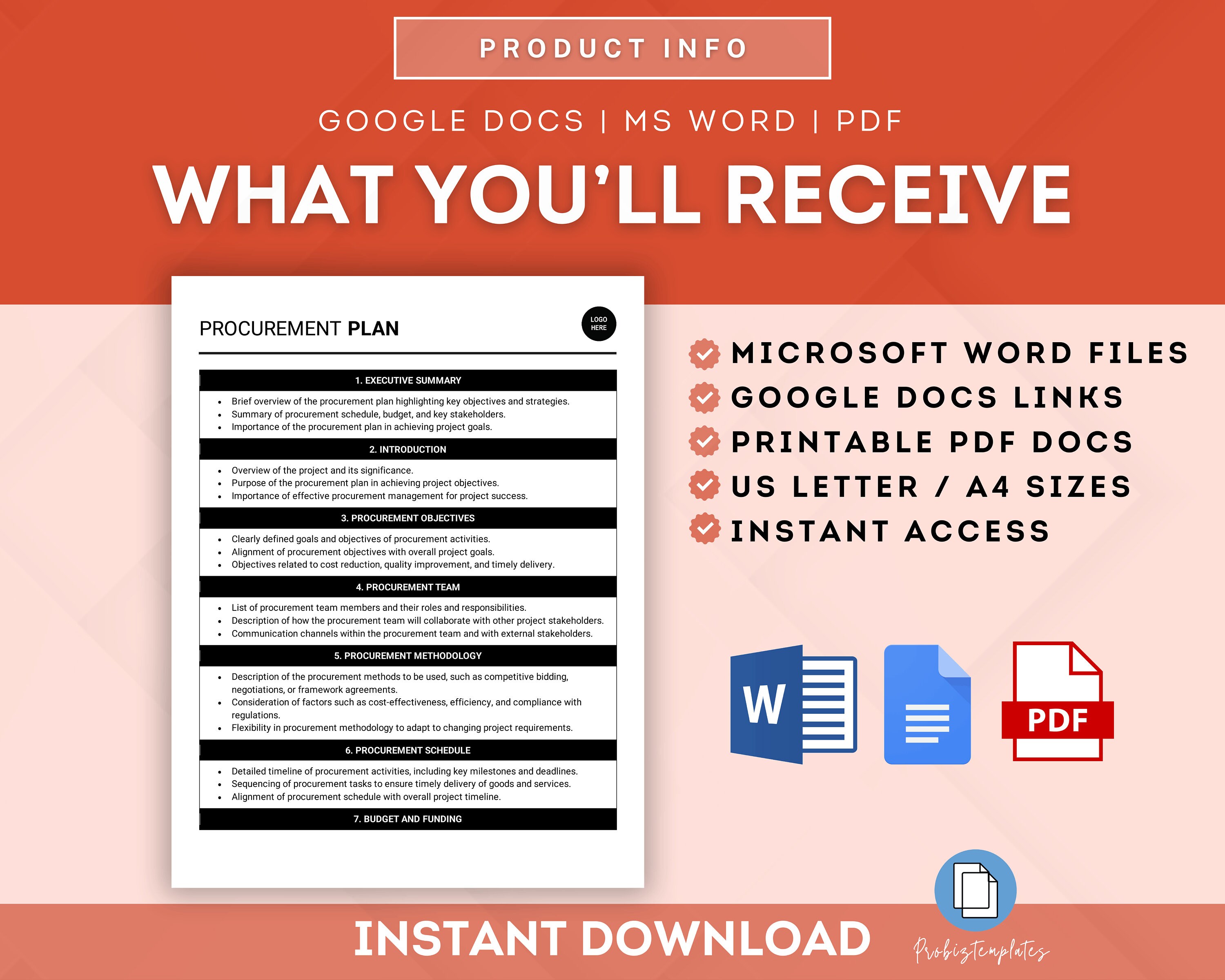 Procurement Plan Template, Procurement Strategy Template, Purchase Plan ...
