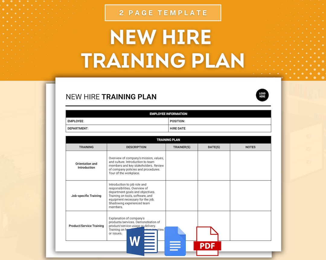 New Hire Training Plan, Employee Orientation Guide, Employee Onboarding ...