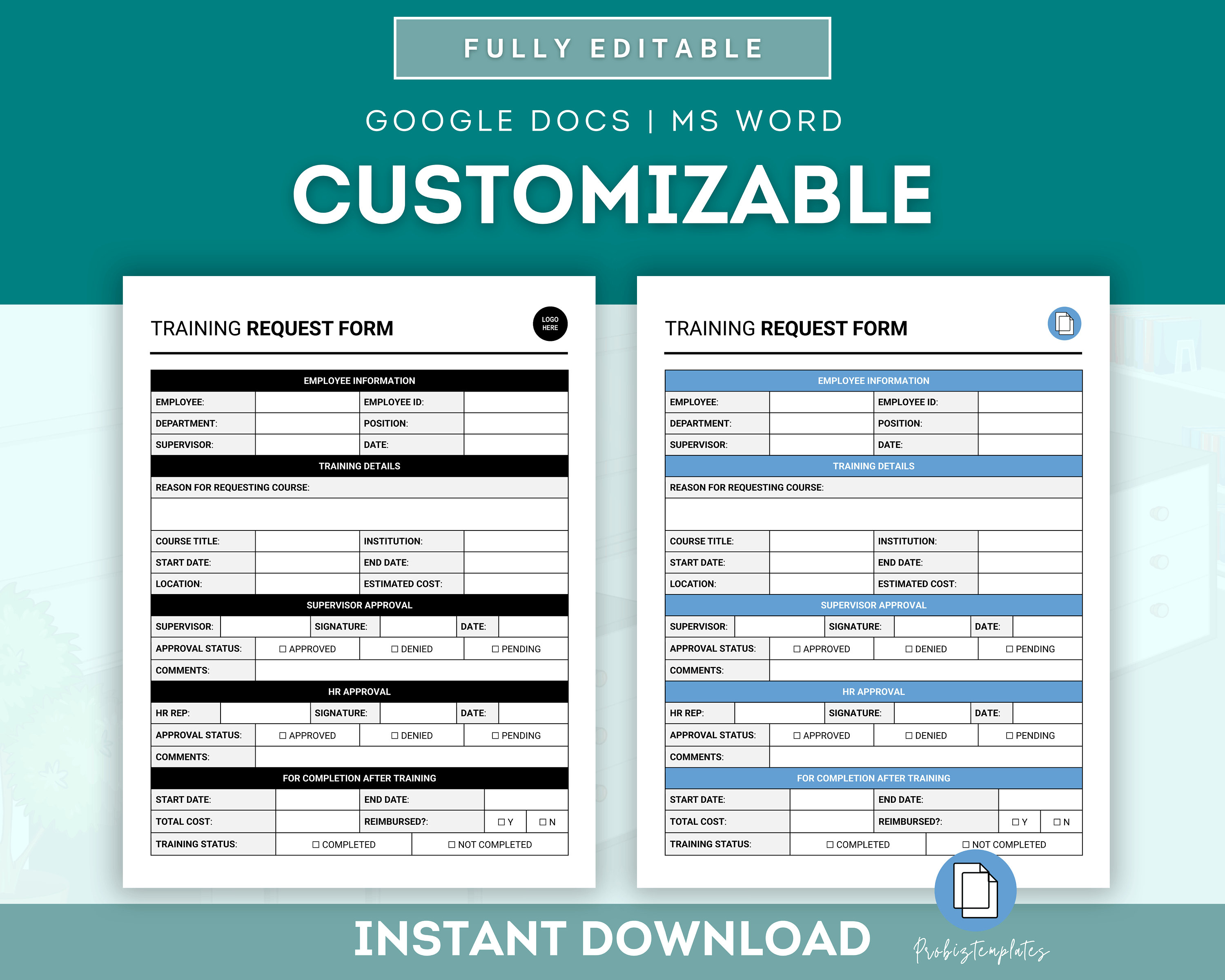 Learning And Development Request Form Employee Training Request Form, HR Professional Development Application ...