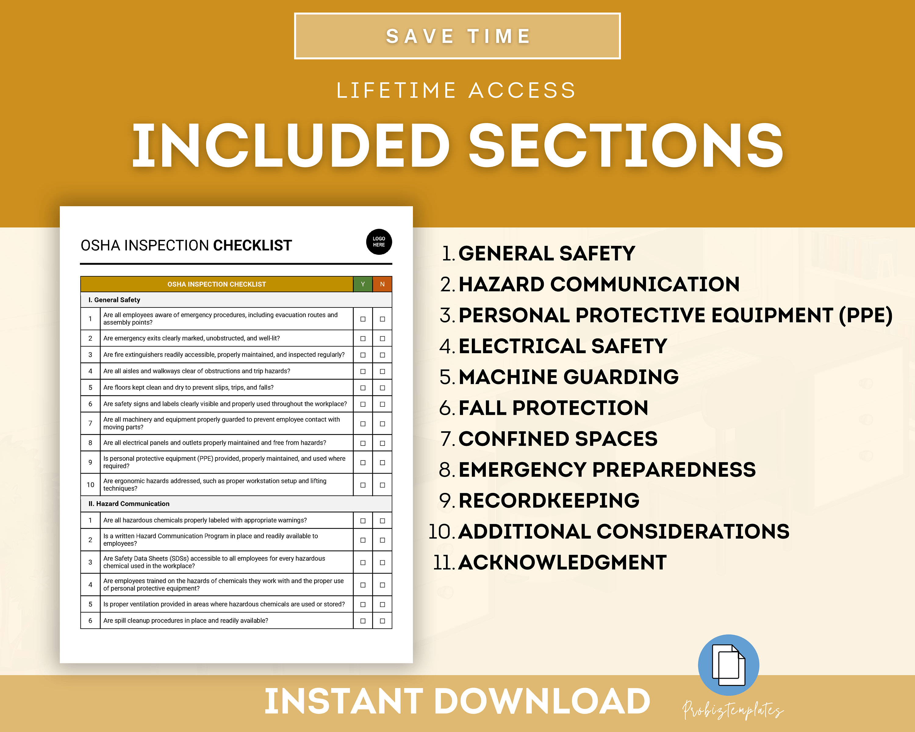 Osha inspection checklist template occupational safety evaluation form