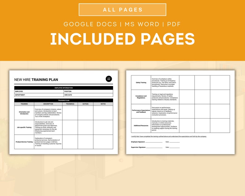 New Hire Training Plan, Employee Orientation Guide, Employee Onboarding Program, New Team Member Training Outline, Training Schedule Plan image 2