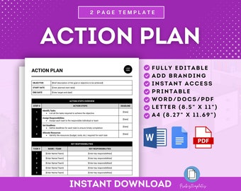 Action Plan Template, Project Planer, HR Project Goal Setting Template, Management Goal Tracker, Strategic Action Outline, Task Execution