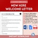 New Hire Welcome Letter Template, New Hire Welcome Kit, Welcome to the ...