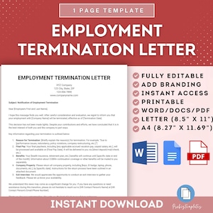 Carta de despido de empleo, Carta de despido de empleo, Aviso de despido de empleado, Carta de aviso de despido, Aviso de despido de empleo