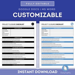 Project Closure Checklist, Project Completion Form, End-of-project ...