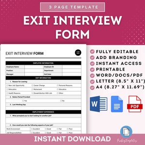 Mall för avgångsintervju, enkät om medarbetaravgång, mall för avgångsfrågeformulär, enkät om medarbetaravgång