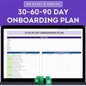 30-60-90-Tage-Onboarding-Plan-Tabellenvorlage für Mitarbeiter, Onboarding-Roadmap-Tabelle für neue Mitarbeiter, Onboarding-Agenda-Tabelle für neue Mitarbeiter