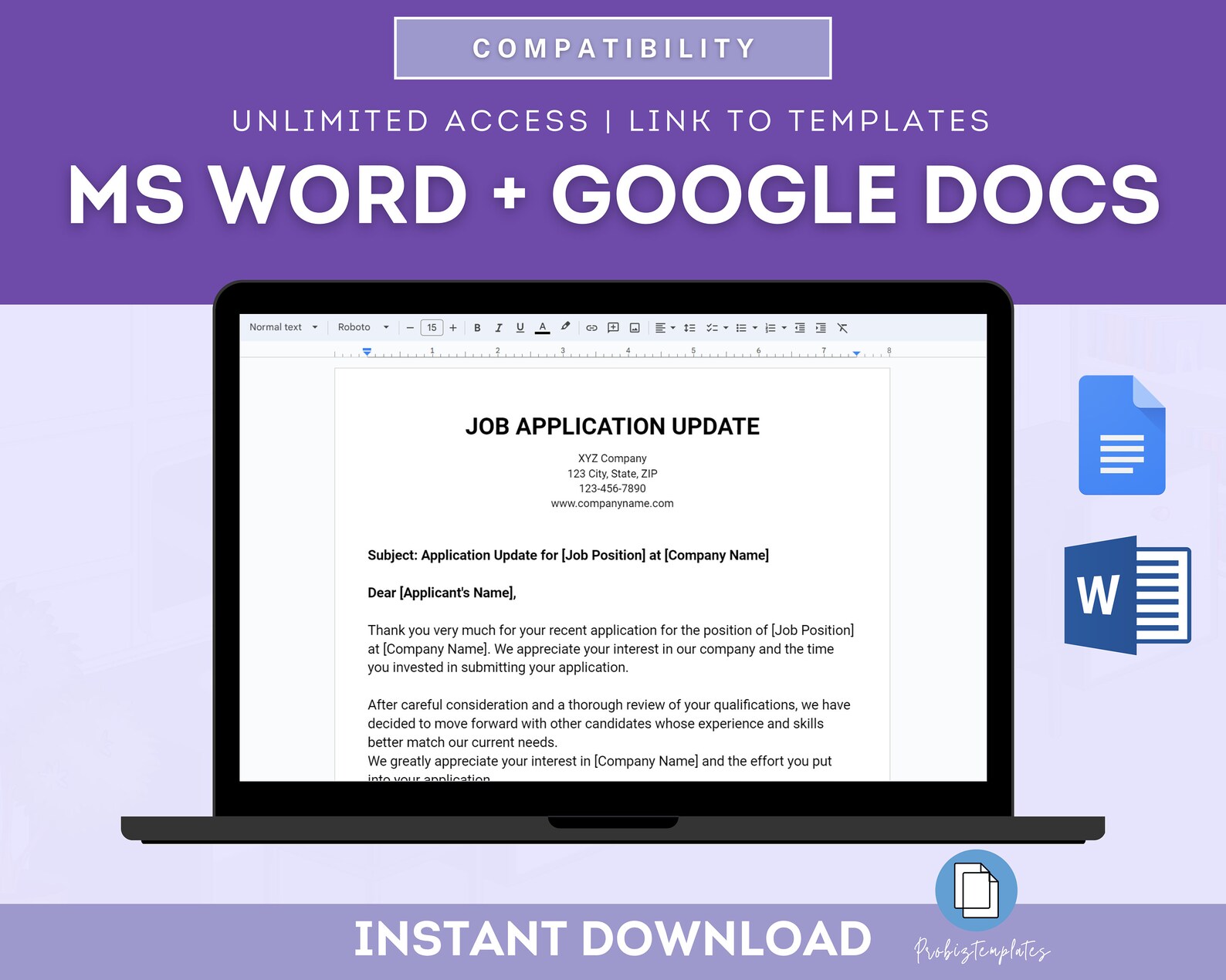 Updater Application Example Job Application Update Letter Template, Job Application Rejection ...