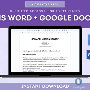 Updated Application Example Job Application Update Letter Template, Job Application Rejection ...