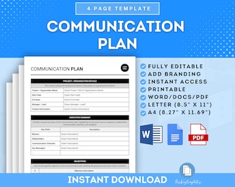 Communication Plan Template, Stakeholder Engagement Strategy, Project Communication Management Plan, Project Communication and Collaboration