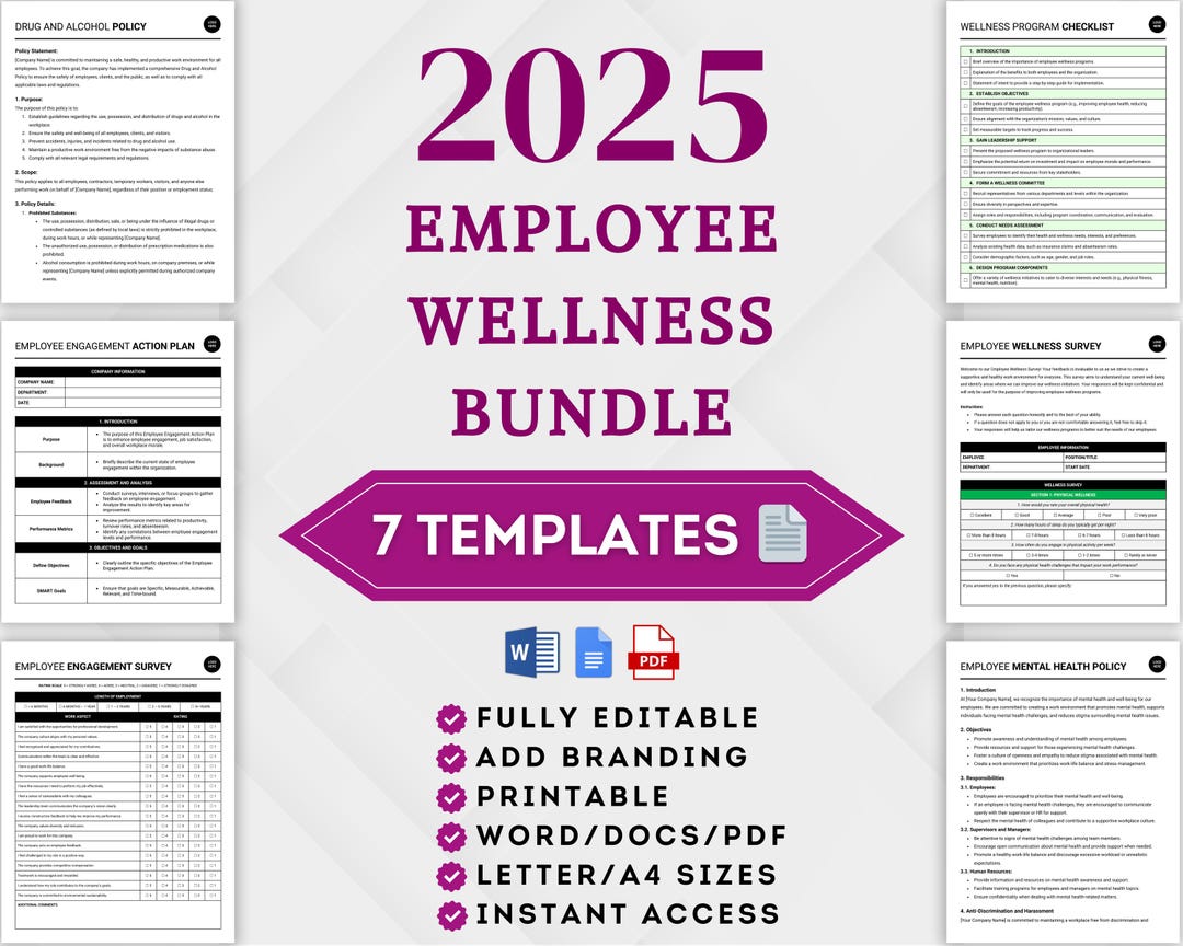 Work Wellness Cards.pdf Employee Wellness Bundle, Workplace Wellness and Safety Bundle ...
