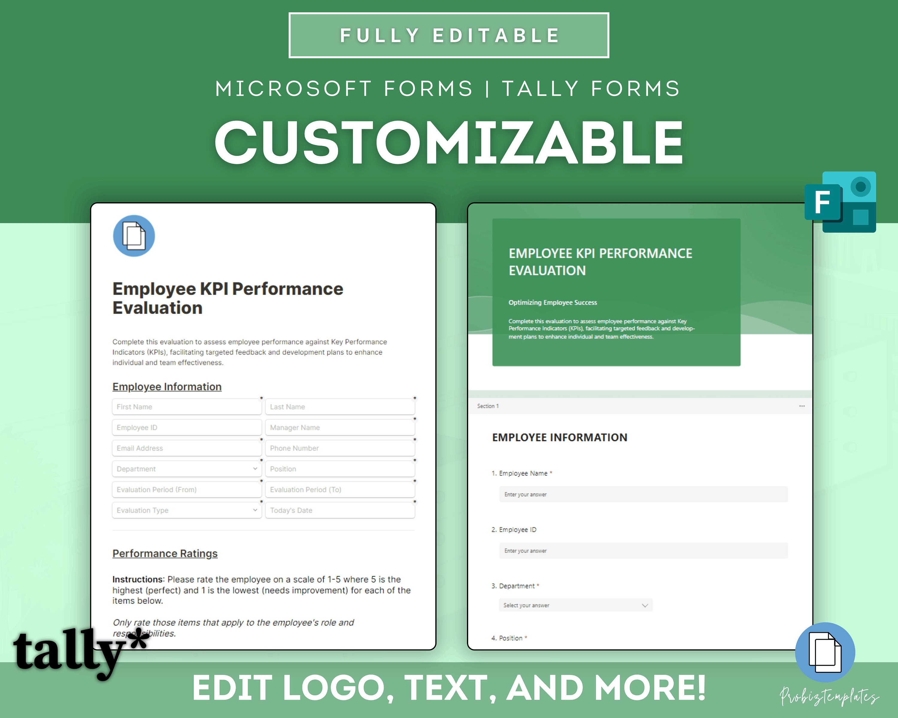 Employee KPI Performance Evaluation Online Form, Performance Metrics ...