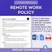 Remote Work Policy Template, Employee Remote Work Policy, Work From ...