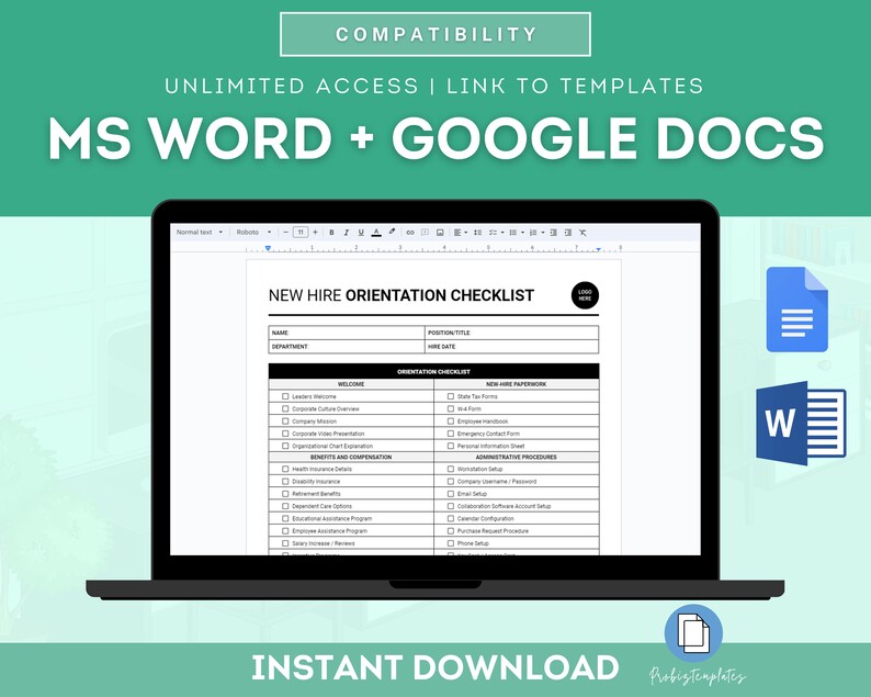 New Hire Orientation Checklist, Employee Onboarding Forms, New Hire ...