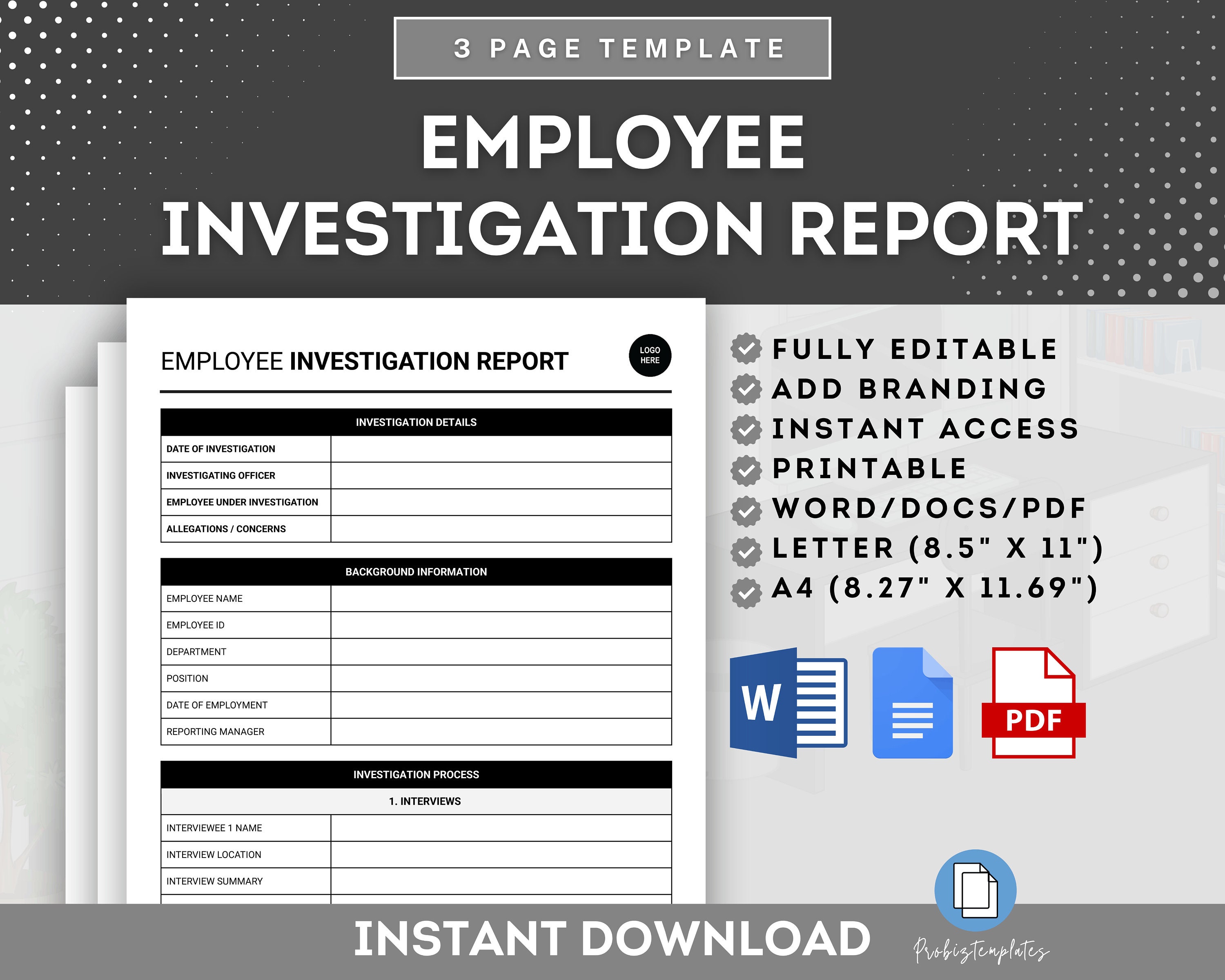 Employee Investigation Report Template Incident Report Form HR Policy Employee Investigation Report Template Incident Report Form HR Policy
