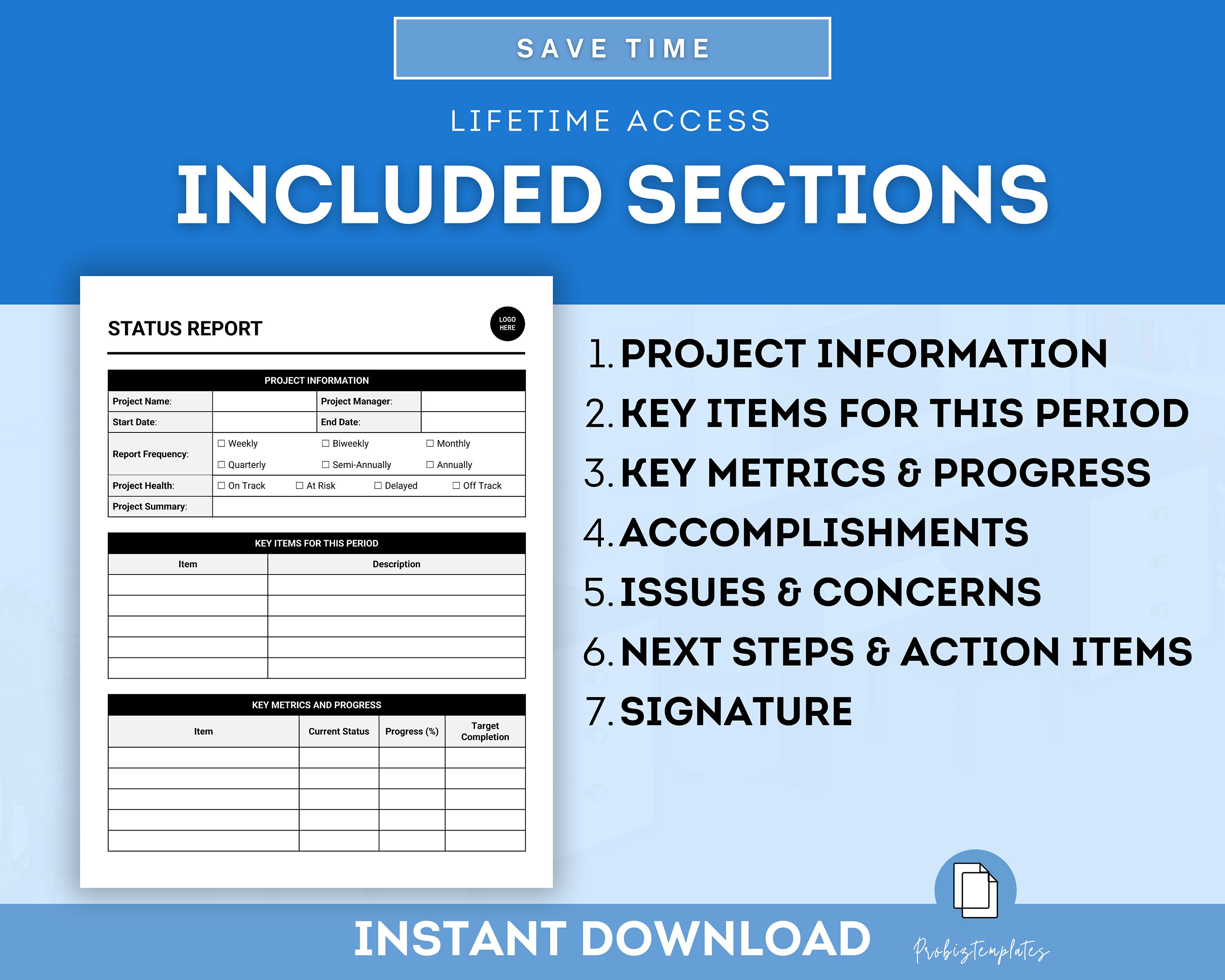 Status Report Template, Project Update Template, Progress Report ...