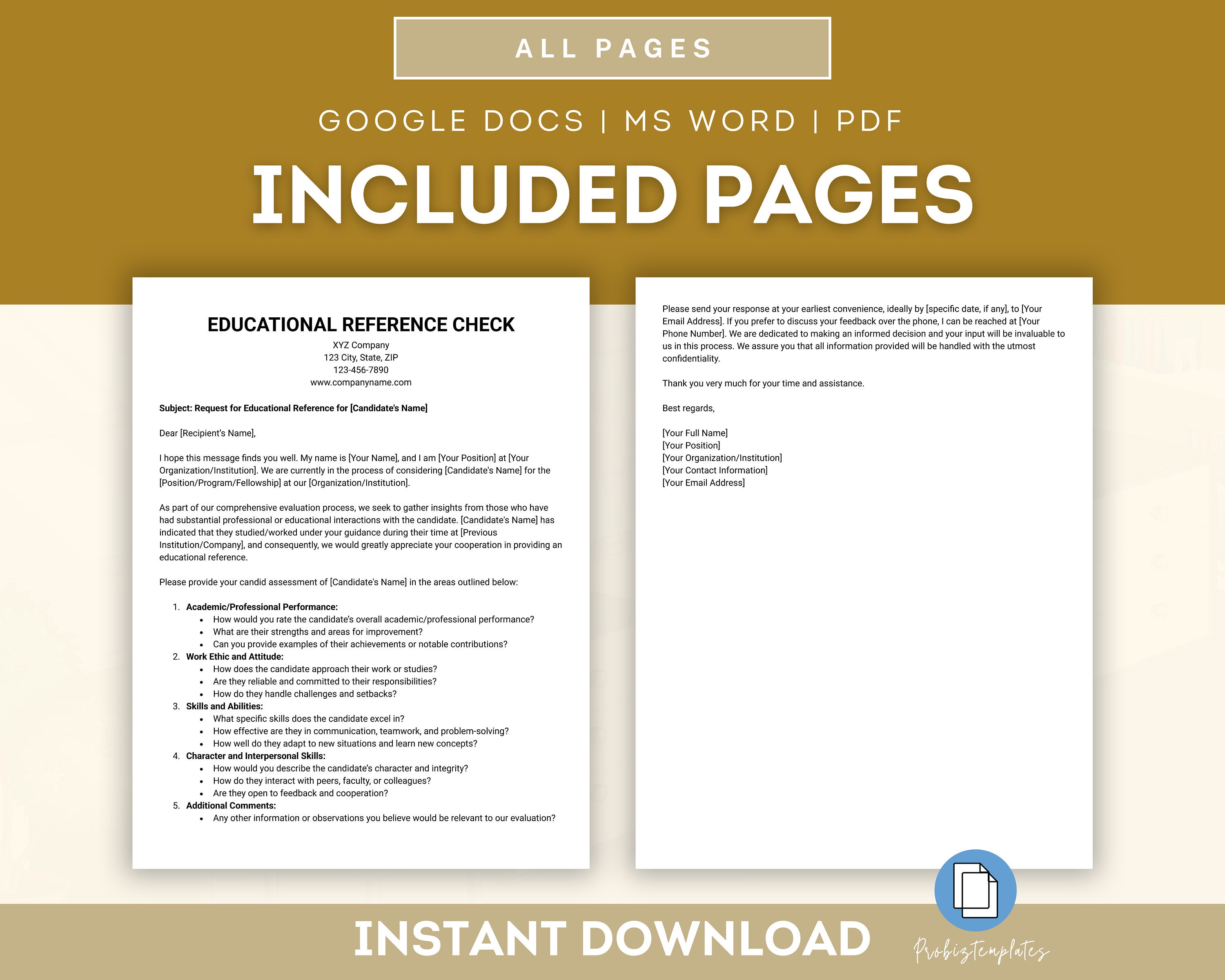 Educational Background Check Example Educational Reference Check Letter Template, Academic Reference ...