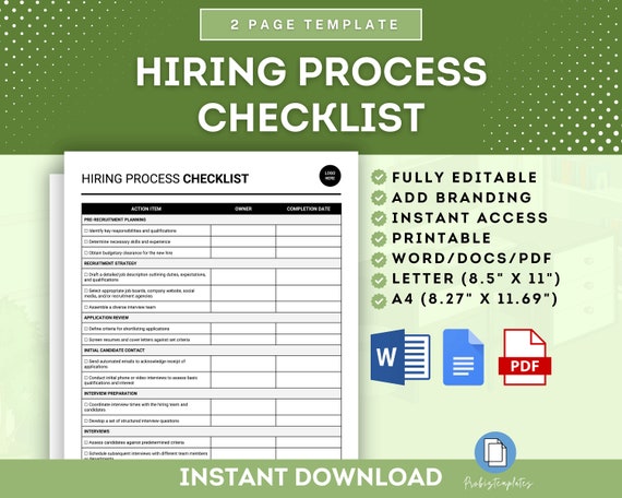 Processing Checklist Filable Process Checklists