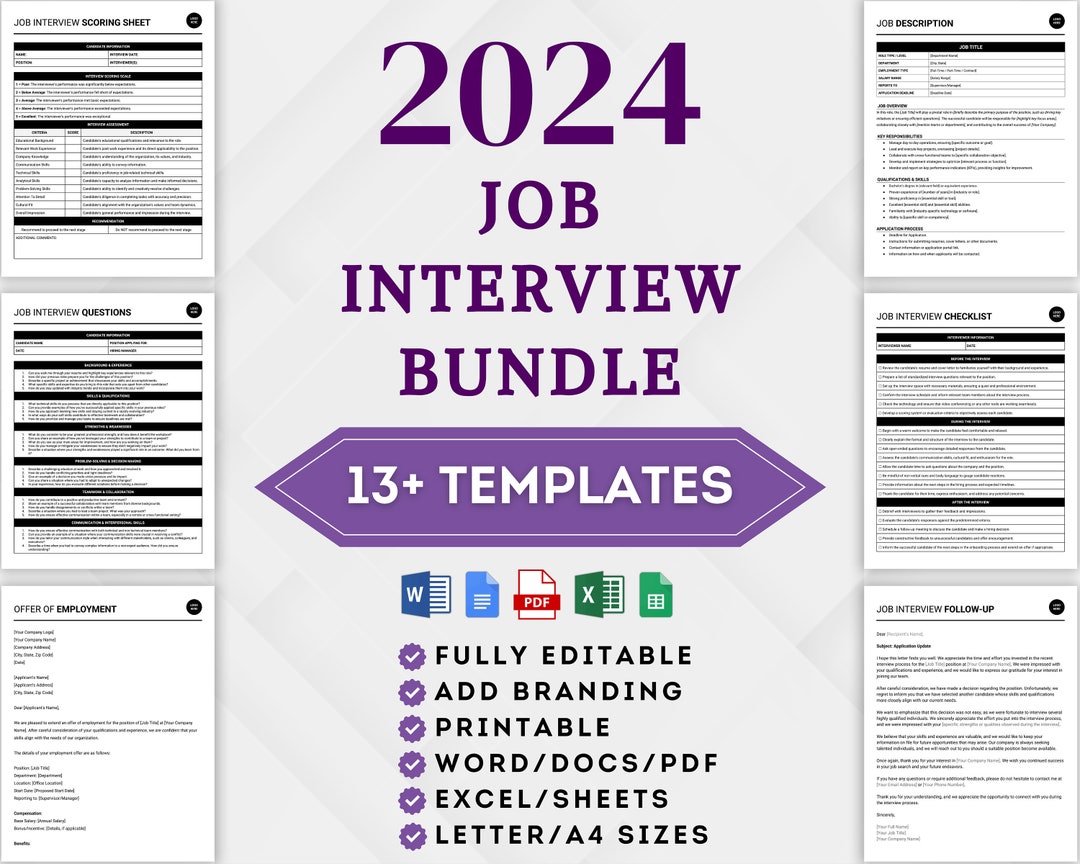 Job Interview Bundle, Employee Interview Bundle, Interviewer Bundle ...