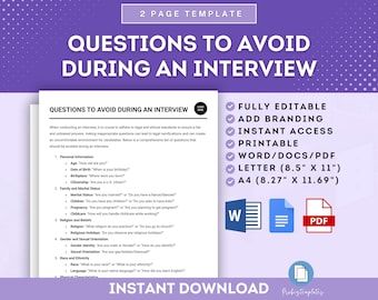 Domande da evitare durante un colloquio, Domande inappropriate per l'intervista, Domande vietate per l'intervista, Linee guida per le domande sull'intervista