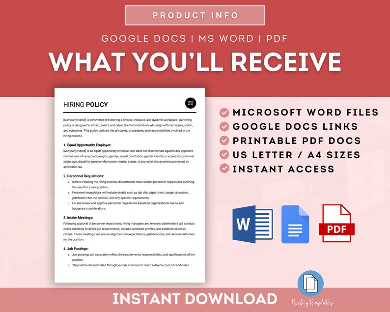 Hiring Policy Template, Employee Recruitment Policy, Talent Acquisition ...