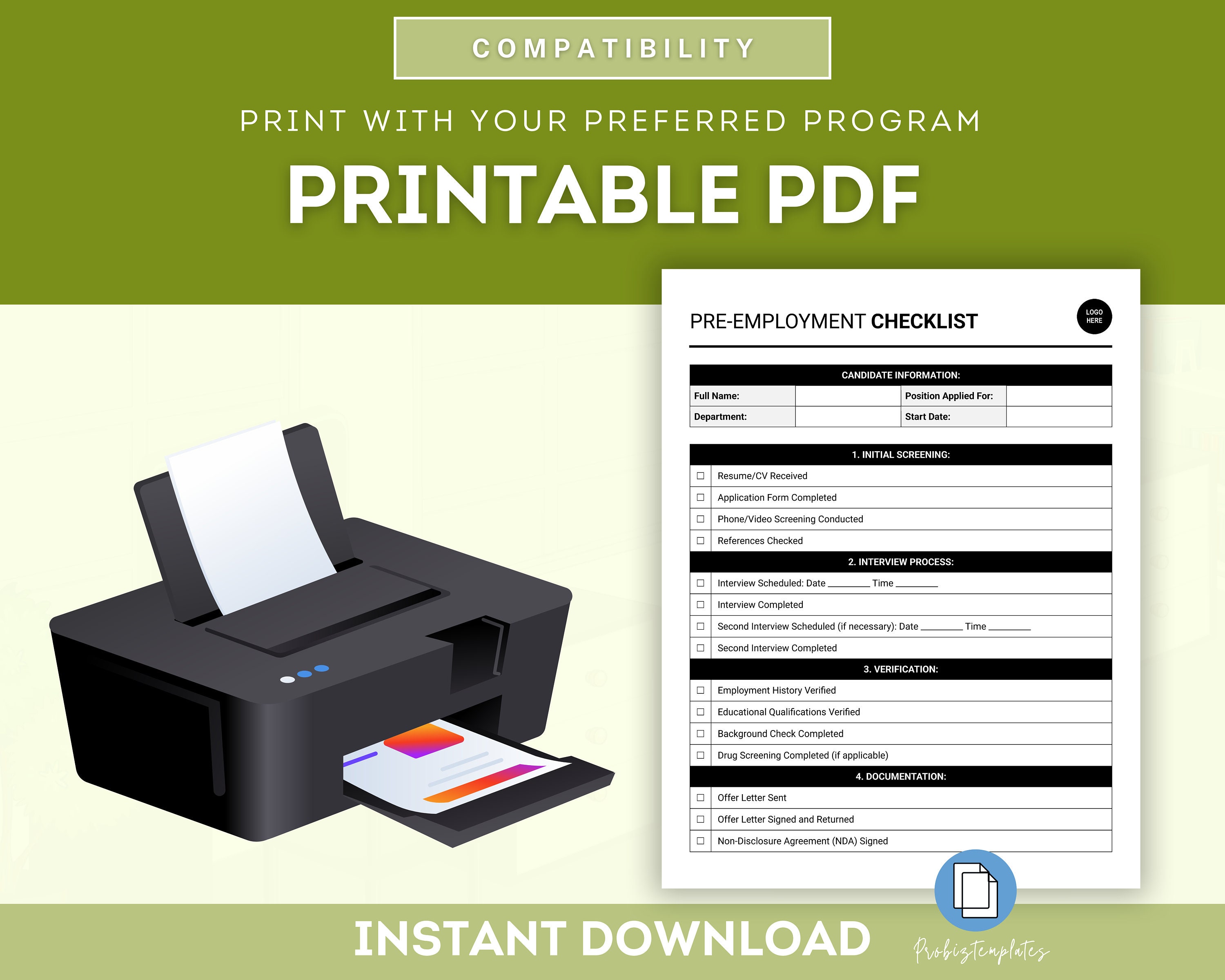 Pre Employment Checklist New Hire Checklist Employee Onboarding
