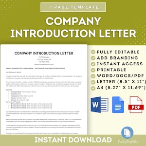 Carta de presentación de la empresa, Carta de presentación comercial, Presentación de la nueva empresa, Carta de presentación corporativa, Carta de bienvenida comercial