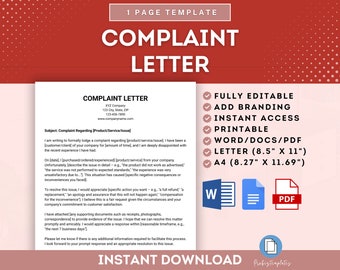 Complaint Letter Template, Formal Complaint Letter, Customer Complaint Letter Sample, Complaint Letter Format, Business Complaint Letter