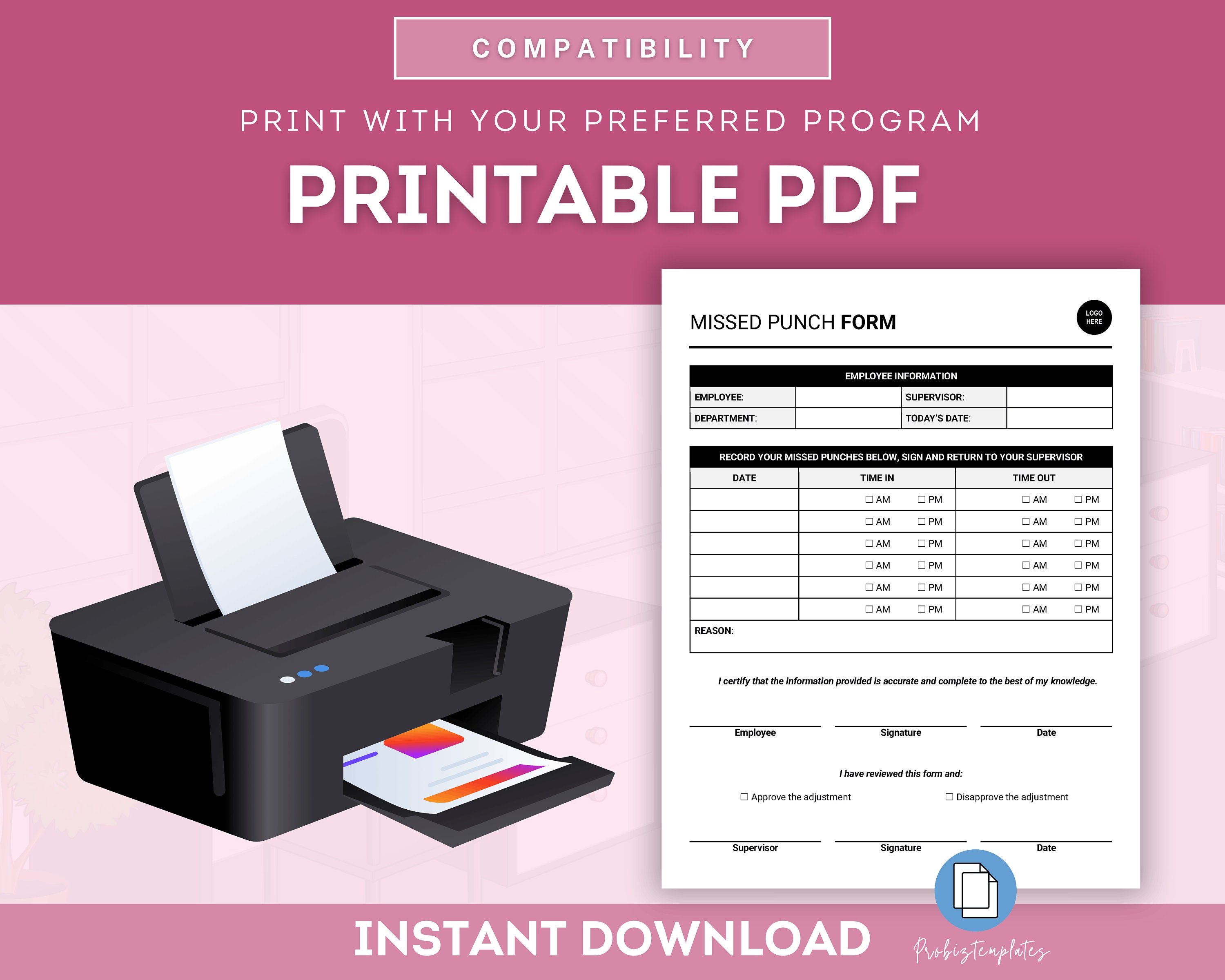 Missed Punch Form Template Employee Time Punch Correction Form Missed Punch Form Template Employee Time Punch Correction Form