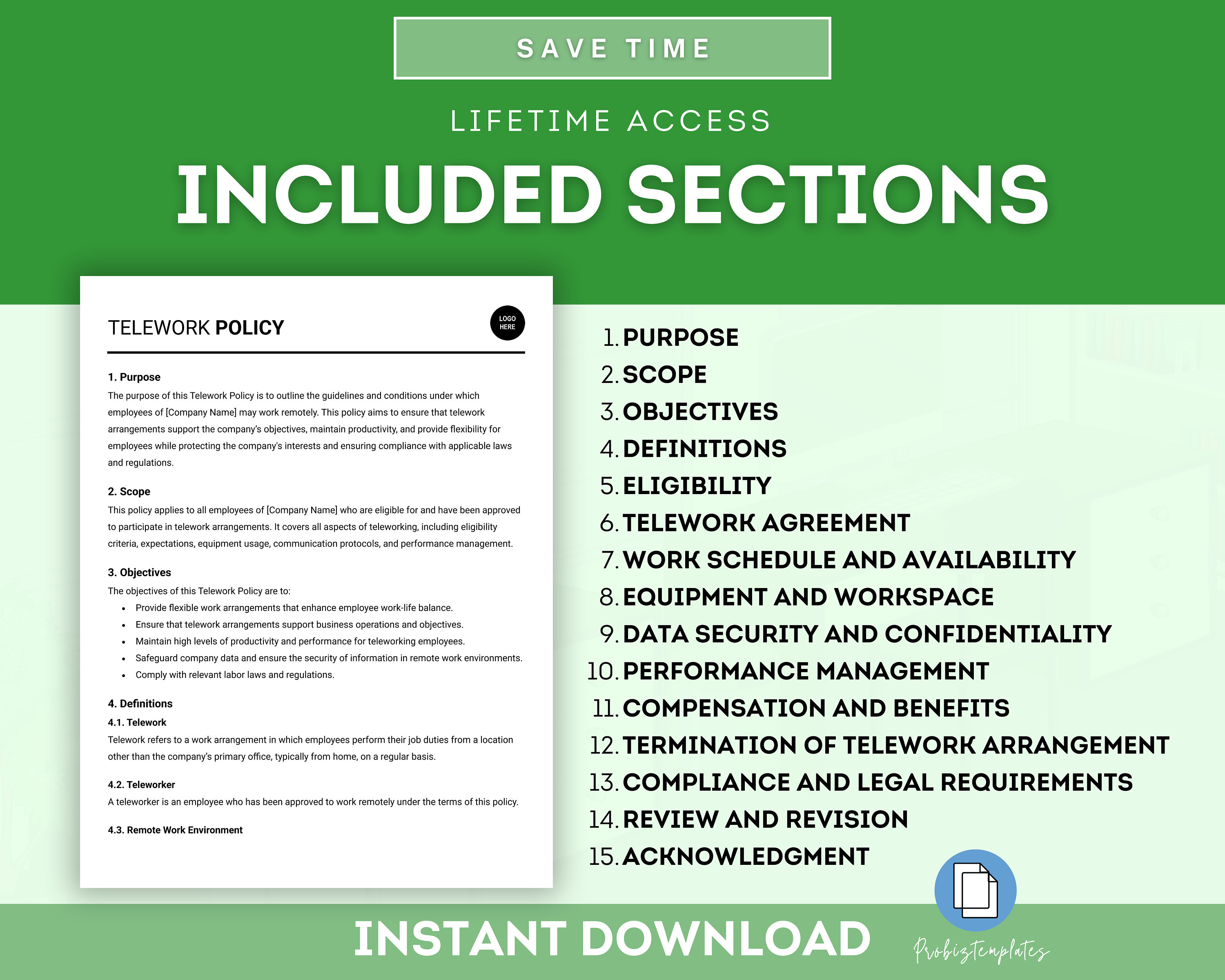 Telework Assignment Template Telework Policy Template, Remote Work Guidelines Template, Work From ...