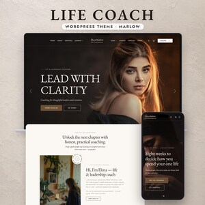 Marlow Life Coach Website Template | Full WordPress Theme for Coaching, Blog, Ecommerce & Small Business