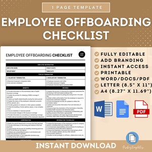 Vorlage für die Mitarbeiter-Offeleing-Checkliste, Mitarbeiter-Exit-Checkliste, Mitarbeiter-Exit-Prozess, Mitarbeiterkündigungsverfahren, Offbording-Prozess