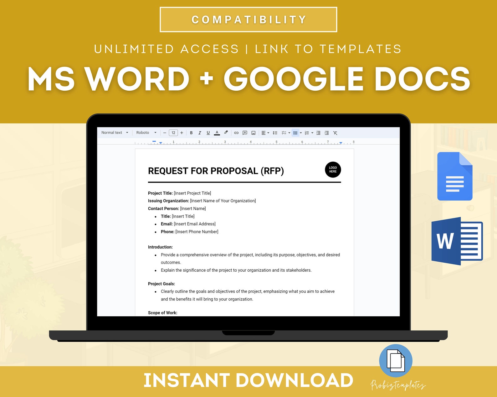 Request for Proposal Template, RFP, Proposal Solicitation Template, Bid ...