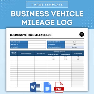 Modèle de journal de bord de véhicule professionnel, Carnet d'utilisation de voiture de fonction, Carnet de voyage professionnel, Feuille de kilométrage de flotte, Carnet de kilométrage simple RH