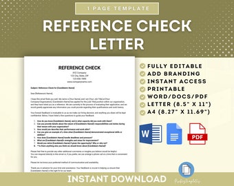 Reference Check Letter, Employment Reference Check Letter, Job Reference Check Letter, Reference Inquiry Letter, Verification Of Employment