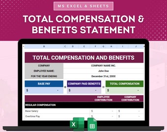 Total Compensation And Benefits Statement Template, Employee Compensation And Benefits Summary, Employee Total Compensation Statement