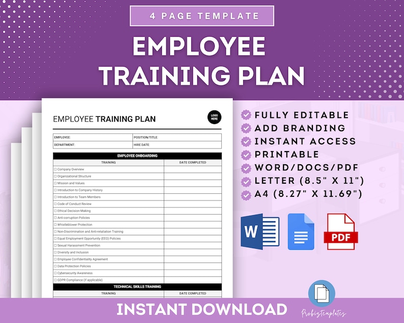Employee Training Plan Template New Hire Training Plan Employee Employee Training Plan Template New Hire Training Plan Employee