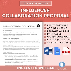Mall för förslag till samarbete inom influencers, förslag till partnerskap inom influencers på sociala medier, mall för pitchbrev inom samarbete inom influencers