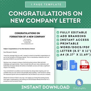 Felicitaciones Carta de formación de nueva empresa, Formación de nueva empresa, Felicitaciones por la formación de empresas, Carta de felicitación de nueva empresa