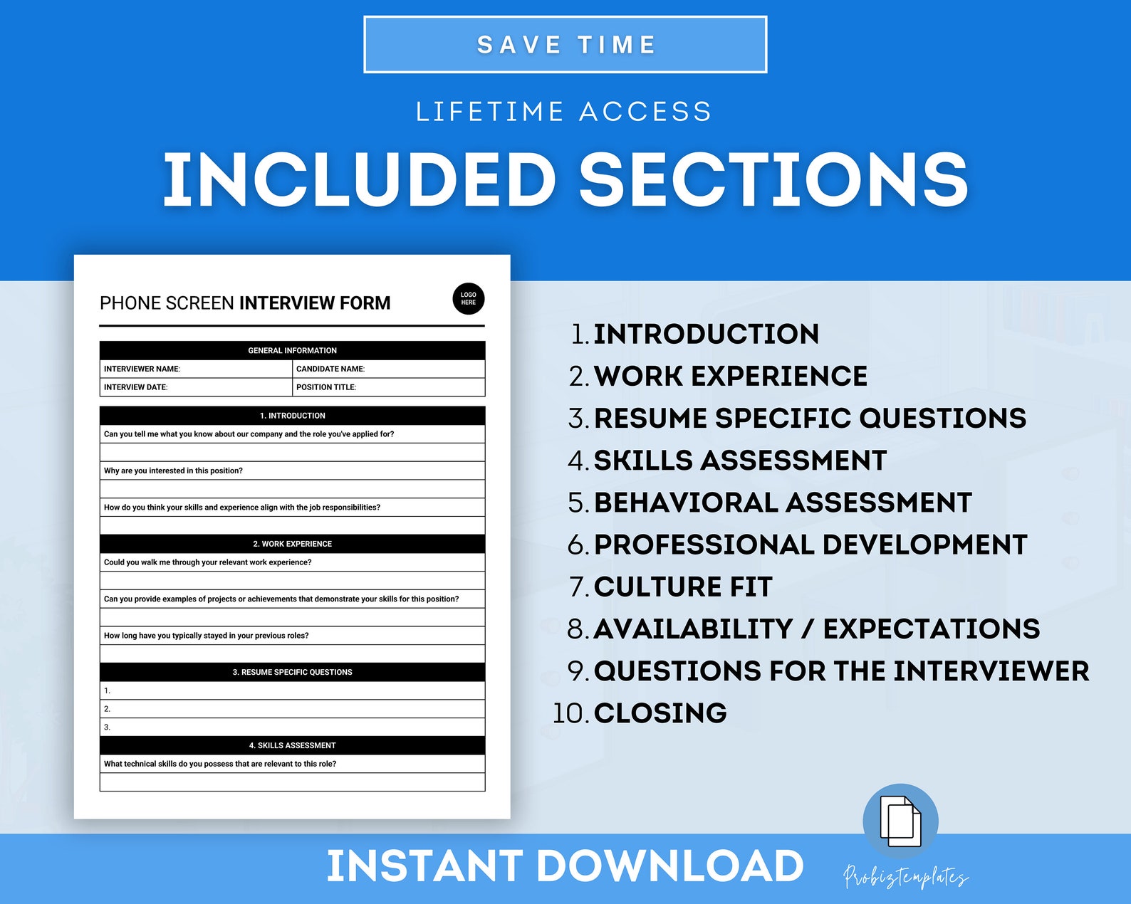 Phone Screen Interview Form Template, Pre-interview Screening Checklist ...
