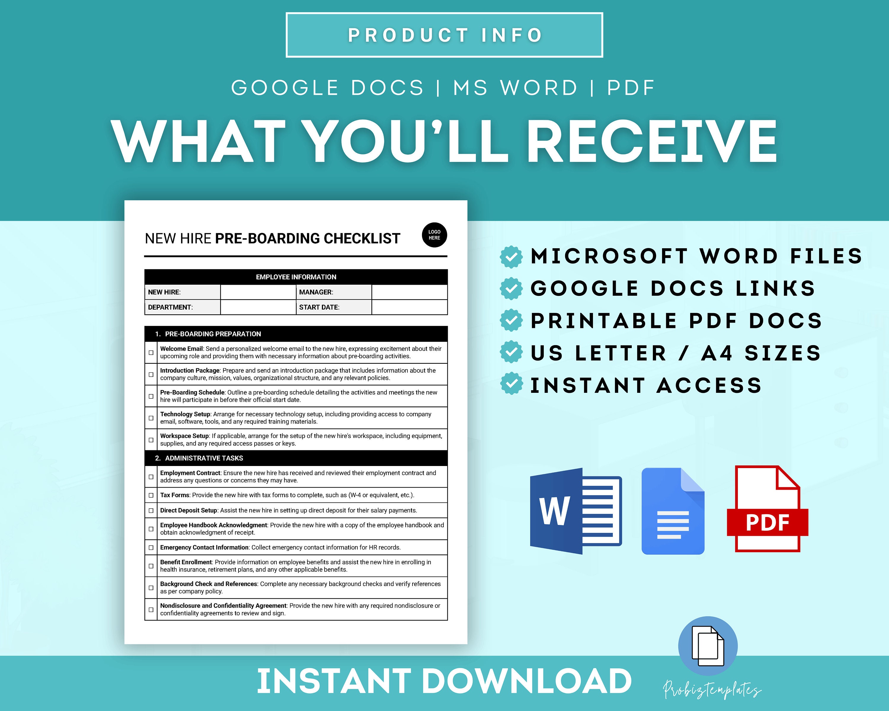 Pre Boarding Checklist.pdf New Hire Pre-boarding Checklist, New Staff Pre-boarding Checklist ...