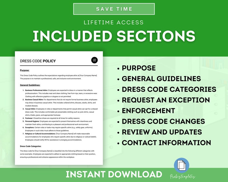 Employee Dress Code Policy Template Human Resources Policies Employee Employee Dress Code Policy Template Human Resources Policies Employee