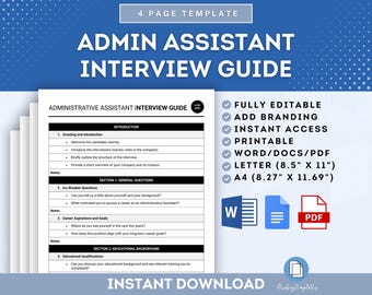 Sjabloon sollicitatiegesprek administratief medewerker, sollicitatievragen administratief medewerker, sjabloon voorbereidingsleidraad administratief medewerker
