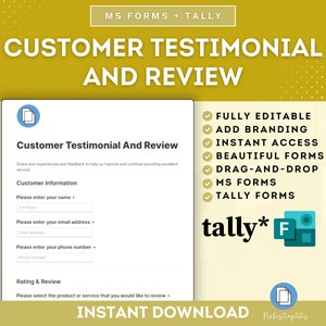 Kundenempfehlungen und Bewertungen Online-Formular, Kundenerfahrungen, Kundenbewertungen, Kundenzufriedenheitsformular, Benutzer-Feedback, MS Forms Tally