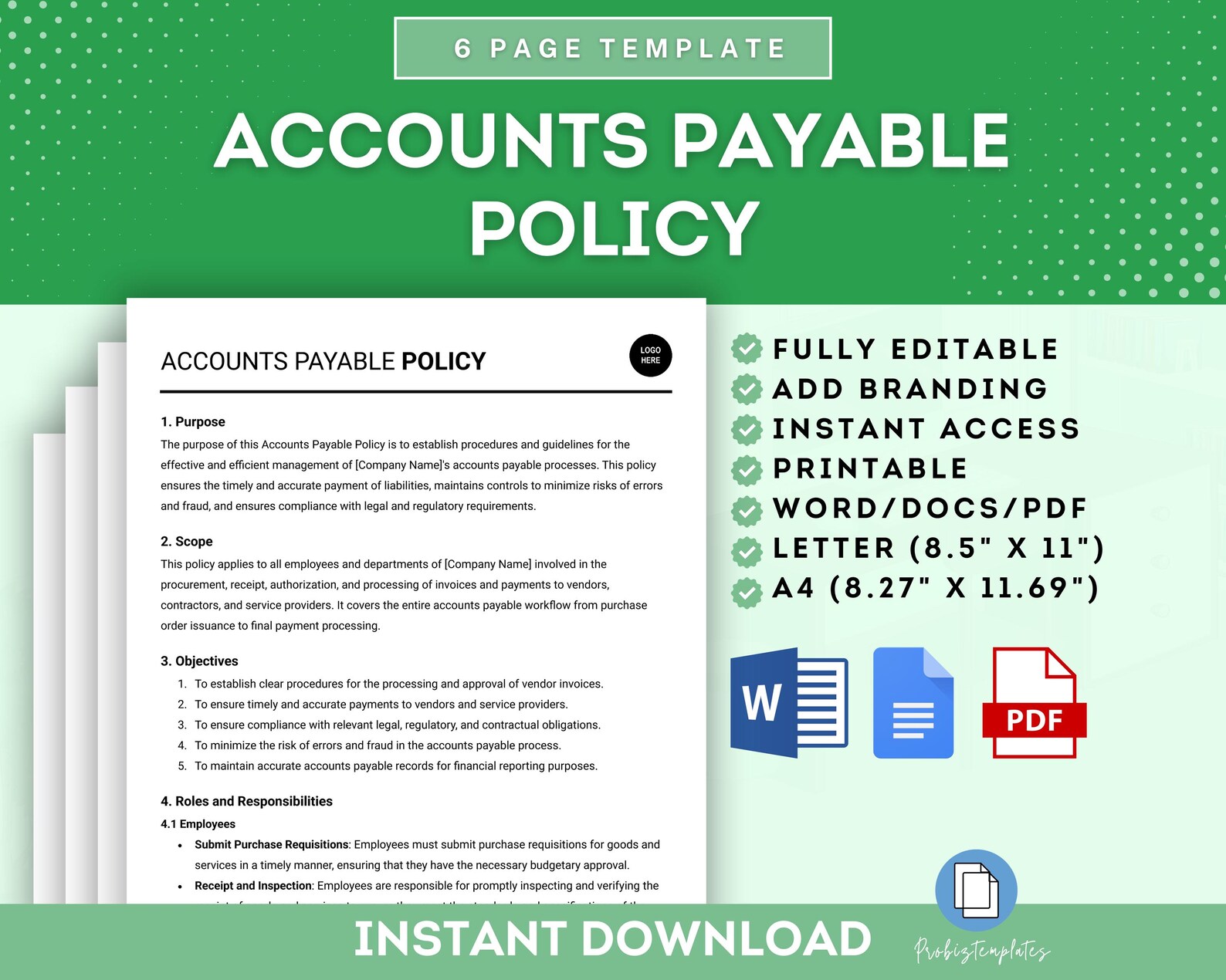 Accounts Payable Policy Template AP Process Guidelines Company Accounts Payable Policy Template AP Process Guidelines Company
