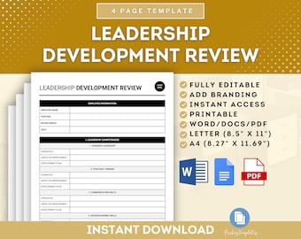 Employee Leadership Development Review Template, Employee Goals Development Template, Employee Development Plan, Leadership Performance Plan