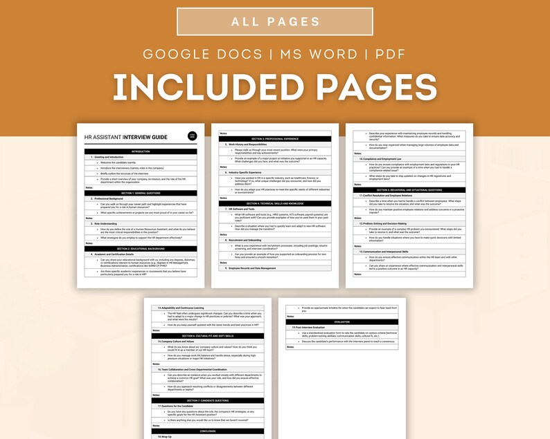 Human Resources Assistant Interview Guide Template, HR Assistant Hiring ...